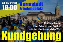 Flyer auf Deutsch zur Demo zum Jahrestag des Krieges