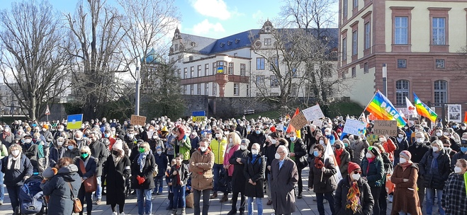 Ukrainekundgebung in Darmstadt 26.2.2022